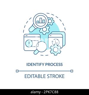 Identify process turquoise concept icon Stock Vector