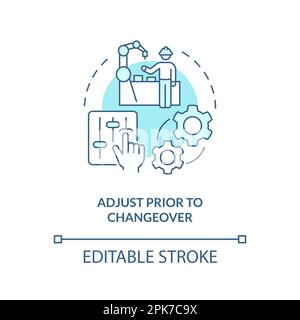 Adjust prior to changeover turquoise concept icon Stock Vector