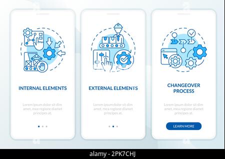 SMED concepts blue onboarding mobile app screen Stock Vector
