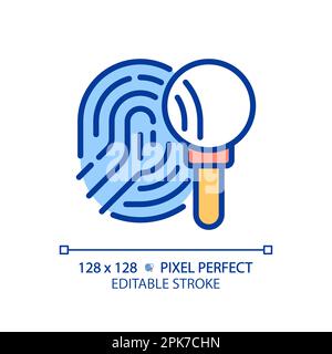 Crime investigation pixel perfect RGB color icon Stock Vector