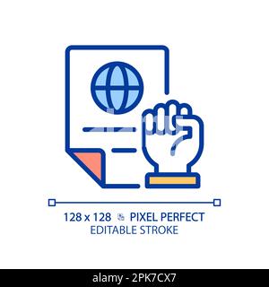 Rights protecting law pixel perfect RGB color icon Stock Vector