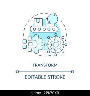 Transform turquoise concept icon Stock Vector