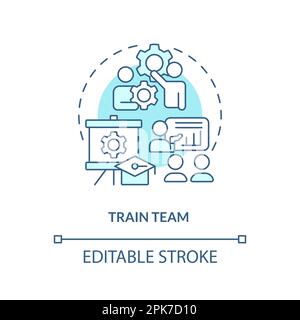 Train team turquoise concept icon Stock Vector