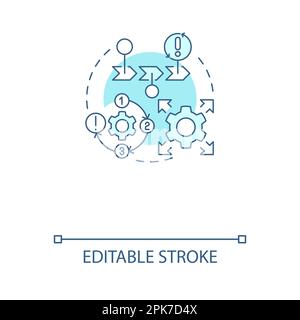 Inability to standardize process turquoise concept icon Stock Vector