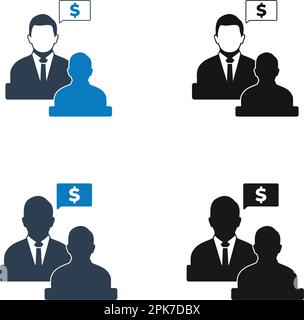 Financial Adviser Icon set. Flat style vector EPS. Stock Vector