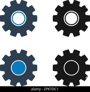 Settings, Gear Icon Set. Flat style vector EPS Stock Vector Image & Art ...