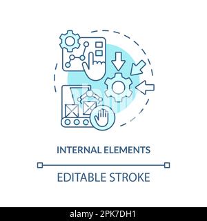 Internal elements turquoise concept icon Stock Vector