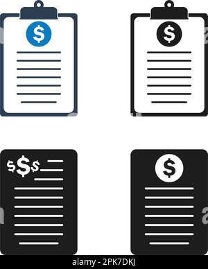 Invoice Icon Set. Flat style vector EPS. Stock Vector