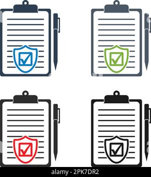 Insurance Icon Set. Flat style vector EPS. Stock Vector