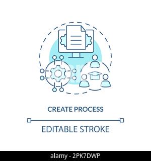 Create process turquoise concept icon Stock Vector