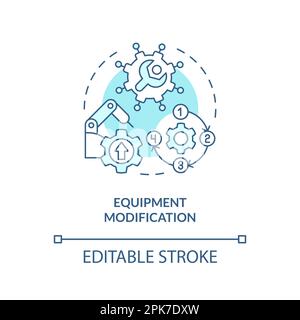 Equipment modification turquoise concept icon Stock Vector