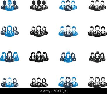 Medical Team Icon Set. Flat style vector EPS Stock Vector Image & Art ...