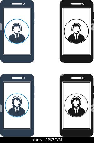 Online customer service icon. Flat style vector EPS. Stock Vector
