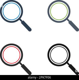 Magnifying Class Icon Set. Flat style vector EPS. Stock Vector