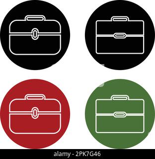 Briefcase  Button icon set. Vector EPS. Stock Vector