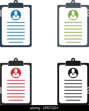 Resume, CV, User Profile Icon set. Flat style vector. Stock Vector
