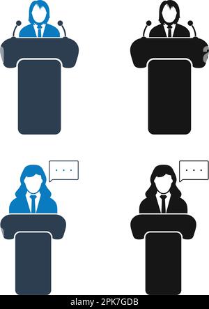 Speaker Icon Set. Flat style vector EPS. Stock Vector
