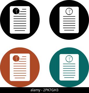 Business report icon set. Button style vector EPS. Stock Vector