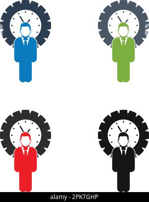 Schedule manager Icon Set. Flat style vector EPS. Stock Vector