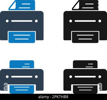 Printer Icon Set. Flat style vector EPS. Stock Vector
