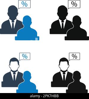 Tax adviser Icon set. Flat style vector. Stock Vector
