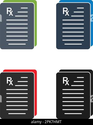 Rx symbol prescription icon set grey black color outline Stock Vector ...
