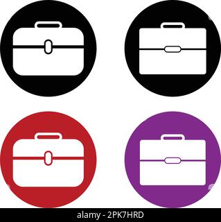 Briefcase  Button icon set. Vector EPS. Stock Vector