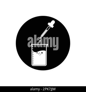 Chemical Lab Testing Icon. Rounded Button Style Editable Vector EPS Symbol Illustration. Stock Vector