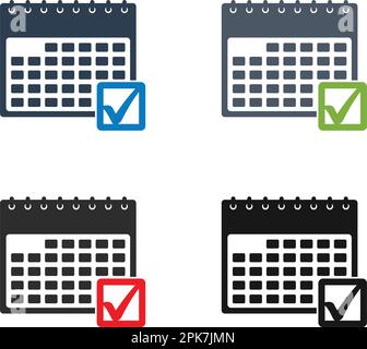 Schedule Icon Set. Flat style vector EPS. Stock Vector