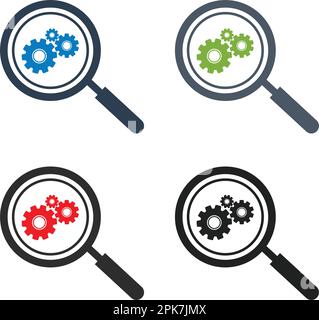 Search Settings Icon. Flat style vector EPS. Stock Vector