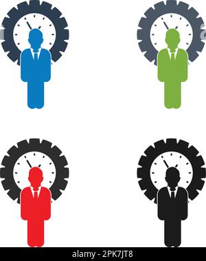 Time Manager Icon Set. Flat style vector EPS. Stock Vector