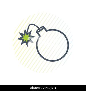 Bomb Line Icon. Editable Vector EPS Symbol Illustration. Stock Vector