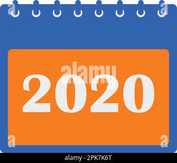 2020 Calendar Icon Set. Flat style vector EPS. Stock Vector
