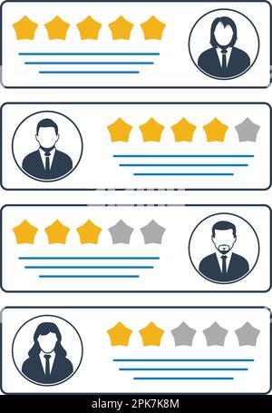 Customer Review and Feedback Icon. Flat style vector EPS. Stock Vector