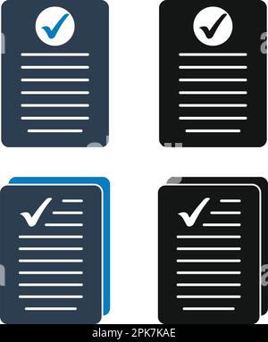 Valid Document Icon Set. Flat style vector EPS. Stock Vector