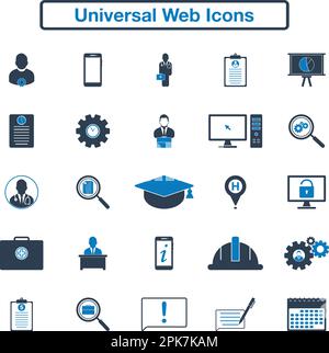 Universal Web Icon Set. Flat style vector EPS. Stock Vector