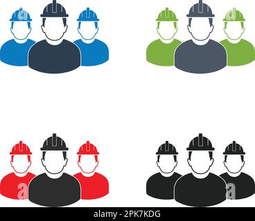 Worker team Icon Set. Flat style vector EPS. Stock Vector