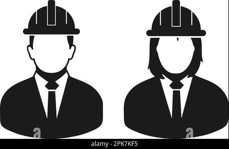 Engineer Couple Icon. Flat style vector EPS. Stock Vector