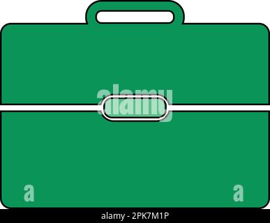 Colorful Briefcase Icon on gray background. Stock Vector
