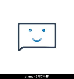 Chat Bot Icon. Contain Speech Bubble and Face Signs. Editable Vector EPS Symbol Illustration. Stock Vector