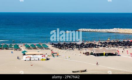 The harbor of Constanta at the Black Sea in Romania Stock Photo