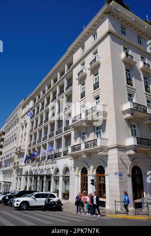 Corner of the Hotel Grande Bretagne, Athens in Spring Stock Photo