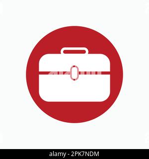Briefcase Icon. Colorful Button style vector EPS. Stock Vector