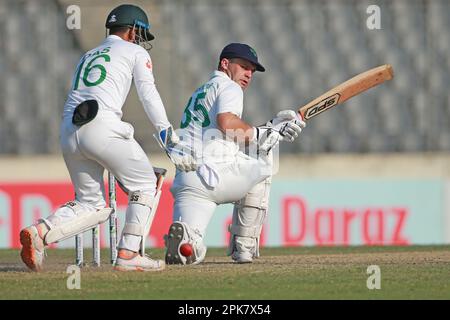 Andrew McBrine bats during the third day of the alone test match between Bangladesh and Ireland at Sher-e-Bangla National Cricket Stadium, Mirpur, Dha Stock Photo