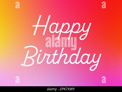 Happy Birthday – card, poster, illustration in bright colours Stock Photo