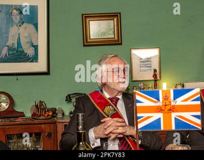 Members of the Friends of British Royalty- German Section in Nettetal , The club is getting ready to celebrate King Charles III in Germany Stock Photo