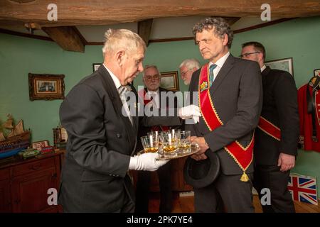 Members of the Friends of British Royalty- German Section in Nettetal , The club is getting ready to celebrate King Charles III in Germany Stock Photo