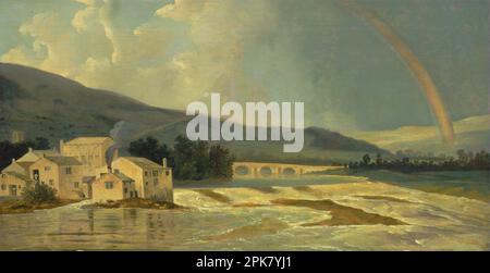 Otley Bridge on the River Wharfe circa 1783 by William Hodges Stock Photo