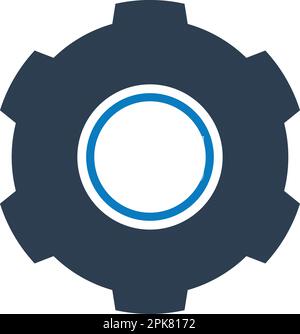 Settings Icon with Gear Symbol. Flat style vector EPS. Stock Vector