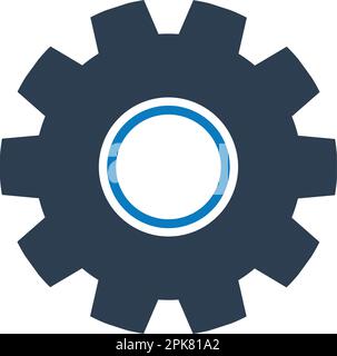 Settings Icon with Gear Symbol. Flat style vector EPS. Stock Vector